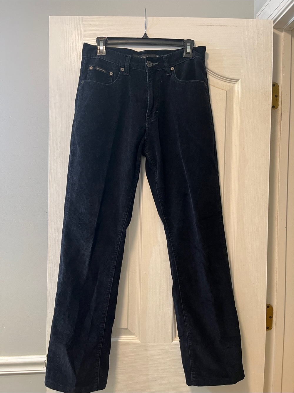 Calvin Klein Jeans Black Corduroy Straight-Leg Pants